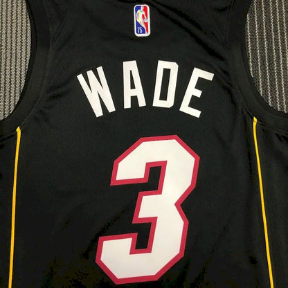 Camisa preta masculina Dwyane Wade Team – Edição City do 75º aniversário