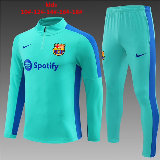 Suéter e calça infantil com zíper médio do Barcelona 2023/24 14001