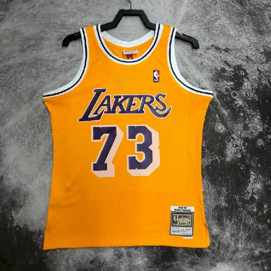 Men’s M&N 98/99 Dennis Rodman Yellow Retro Jersey