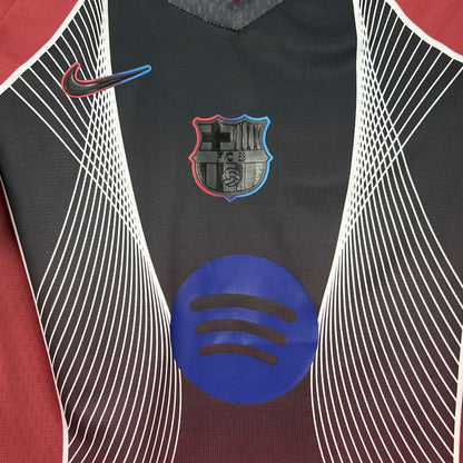 Camisa Barcelona 2025/26 preta e vermelha edição especial (com Liga dos Campeões)