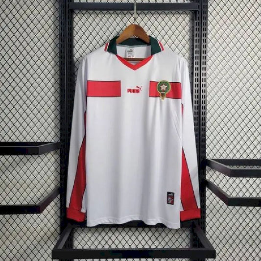 Camisa retrô de manga comprida reserva Marrocos 1998