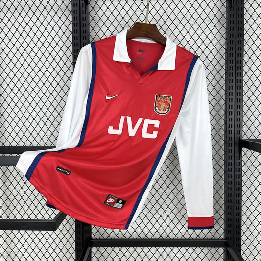 Camisa retrô de mangas compridas do Arsenal 1998/99 Home