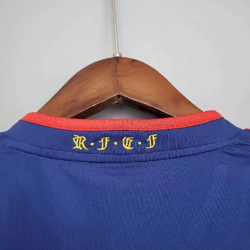 Camisa retrô de mangas compridas da Espanha para a Copa do Mundo de 2010