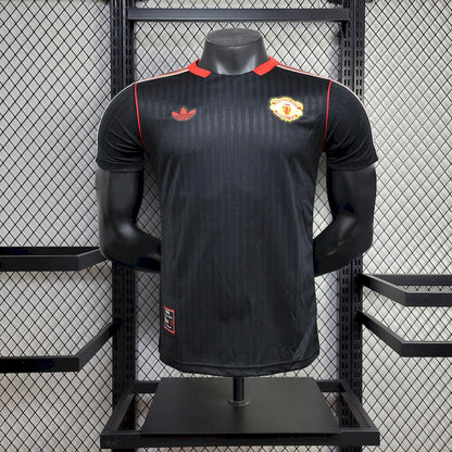 Men's Manchester United 2025/26 Black Terrace Icons Jersey Player Version
