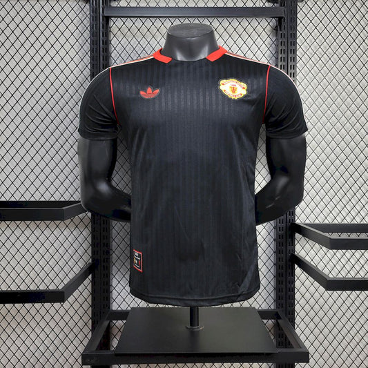Men's Manchester United 2025/26 Black Terrace Icons Jersey Player Version