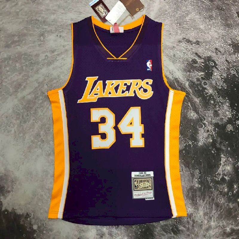 Camisa Masculina M&amp;N Shaquille O'Neal Roxa Retro 1999/2000