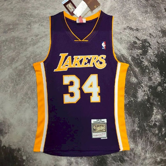 Men’s M&N 1999/2000 Shaquille O’Neal Purple Retro Jersey