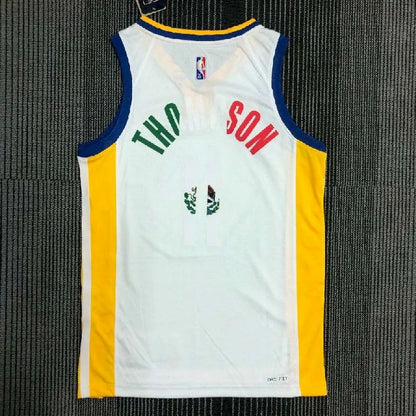 Camisa masculina Klay Thompson branca da equipe – Edição de 75º aniversário