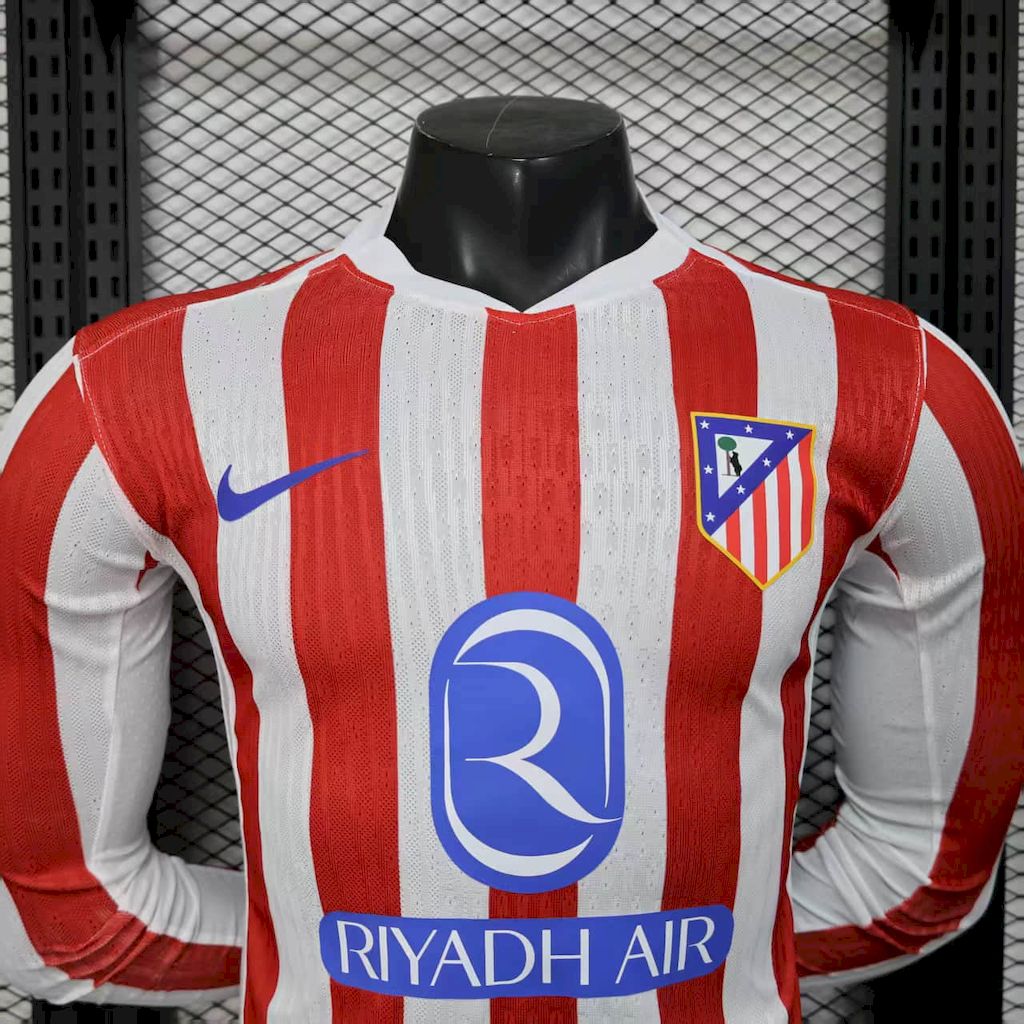 Atlético Madrid 2025/26 Home Long Sleeves Jersey Player Version