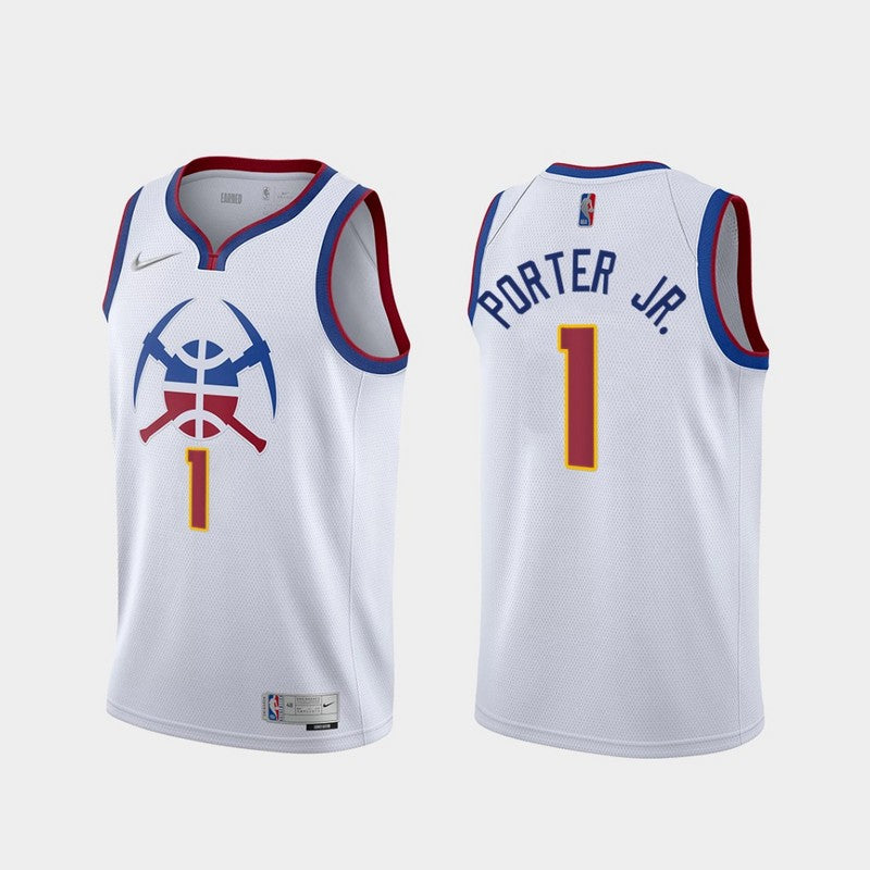 Camisa Michael Porter Jr. Branca Masculina 2020-21 Swingman Versão Jogador – Edição Ganha