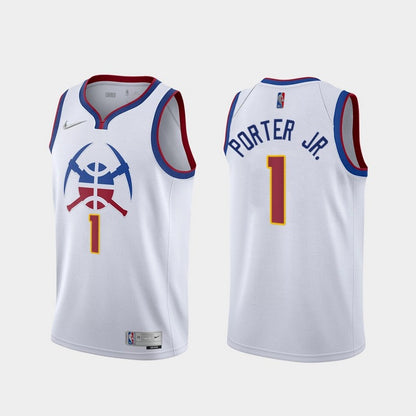 Camisa Michael Porter Jr. Branca Masculina 2020-21 Swingman Versão Jogador – Edição Ganha