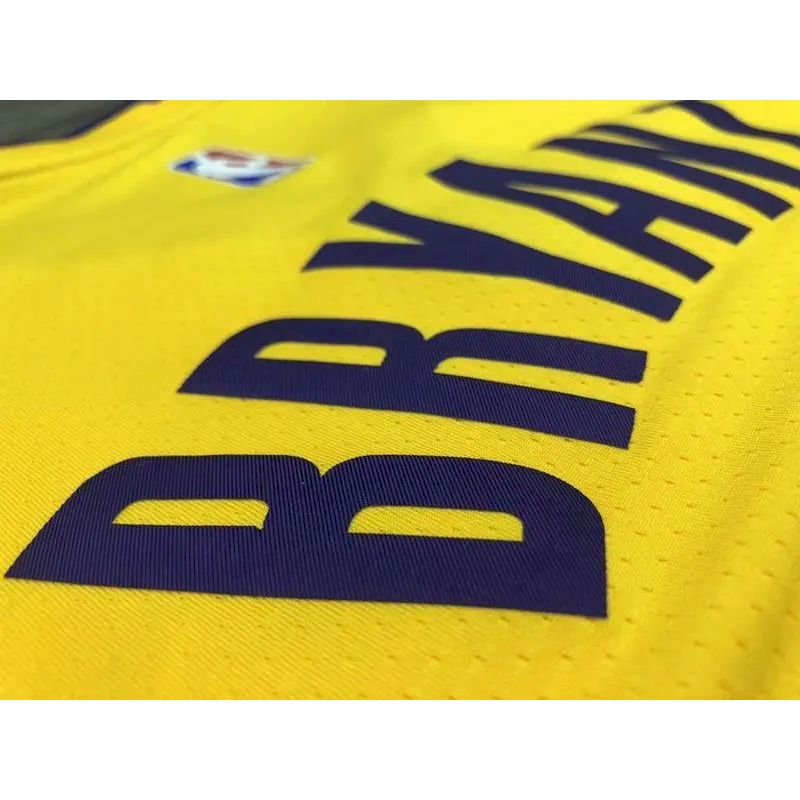 Camisa amarela masculina Kobe Bryant versão jogador – Edição clássica retrô