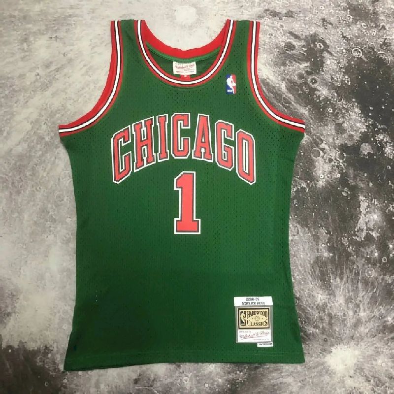 Camisa Masculina M&amp;N 08/09 Derrick Rose Verde Retro