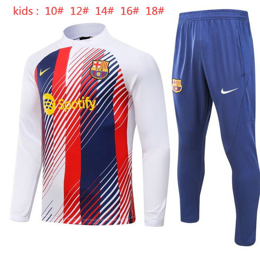 Suéter e calça infantil com zíper médio do Barcelona 2023/24 902