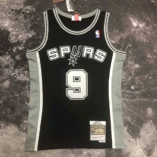 Men’s M&N 2002/03 Tony Parker Black Retro Jersey