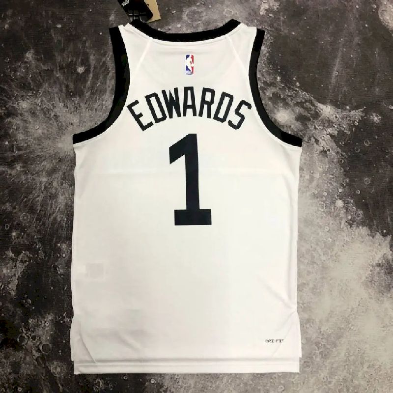 Camisa branca masculina Anthony Edwards Team – Edição City