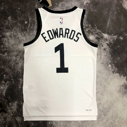 Camisa branca masculina Anthony Edwards Team – Edição City