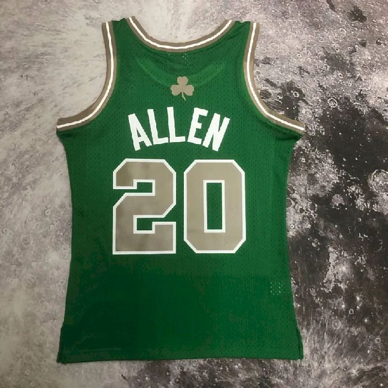 Camisa masculina M&amp;N 2007/08 Ray Allen verde retrô