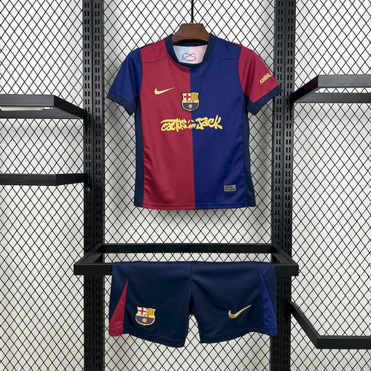 Barcelona 2024/25 Home Travis Scott Edition Kids Kit