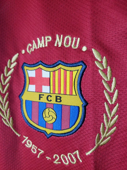 Camisa retrô de mangas compridas do Barcelona 2007/08 Home