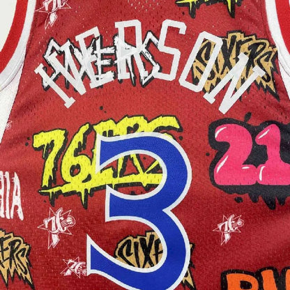Camisa masculina M&amp;N 1996/97 Allen Iverson retrô
