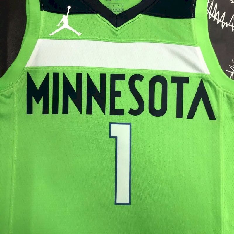 Camisa masculina Anthony Edwards Green Team – Edição Statement