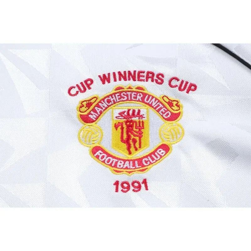 Camisa retrô de mangas compridas da Copa dos Vencedores das Copas de 1991 do Manchester United