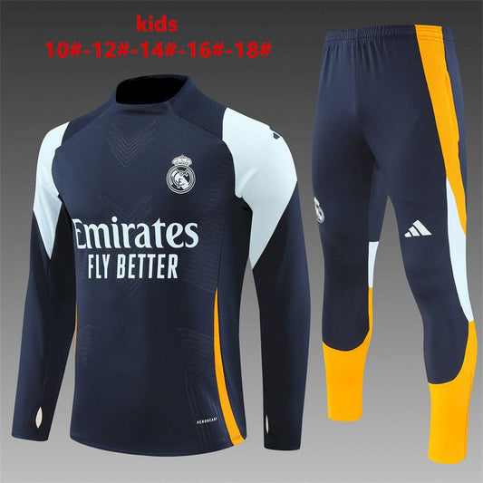 Suéter e calça infantil com zíper médio do Real Madrid 2024/25 14001