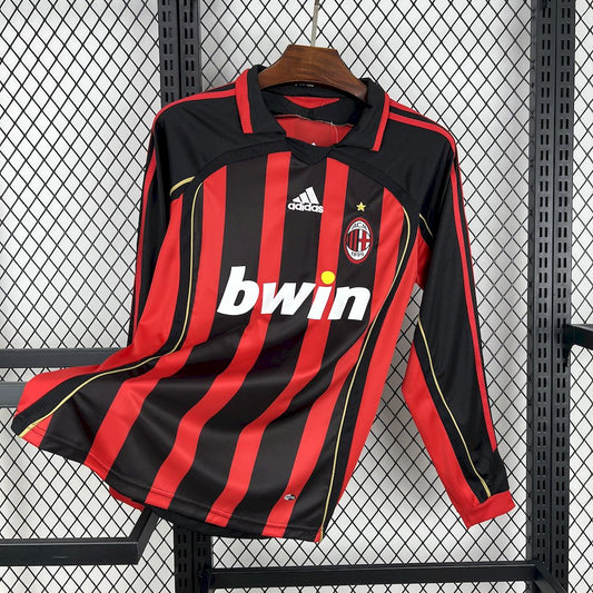 Camisa retrô de mangas compridas do AC Milan 2006/07 Home