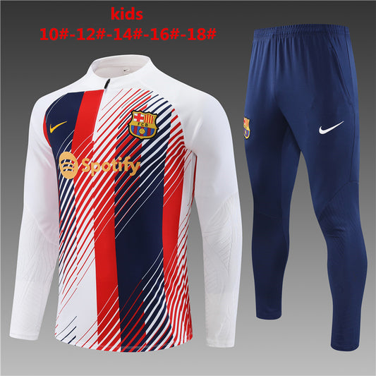 Suéter e calça infantil com zíper médio do Barcelona 2023/24 14001