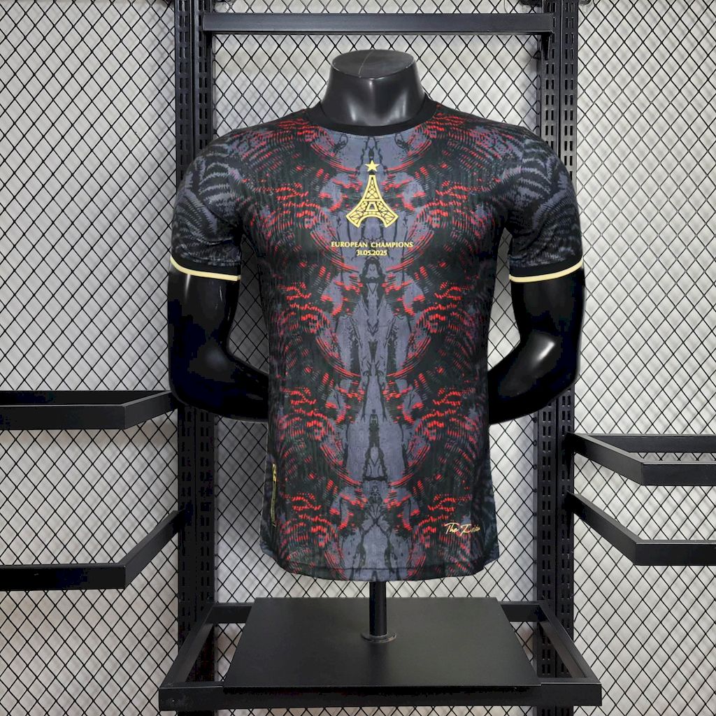 Paris Saint-Germain 2025/26 Campeones De Europa Grey Jersey Player Version