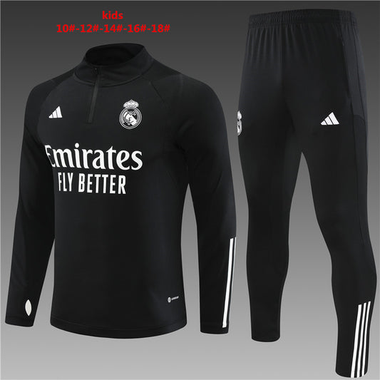 Suéter e calça infantil com zíper médio do Real Madrid 2023/24 14001