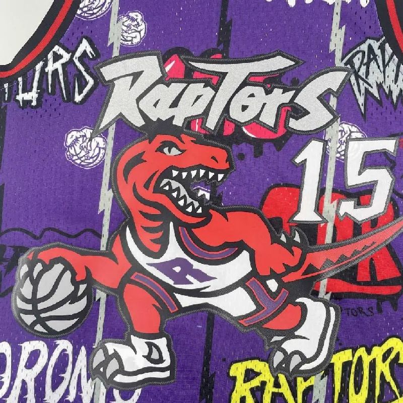 Camisa masculina M&amp;N 1998/99 Vince Carter roxa retrô