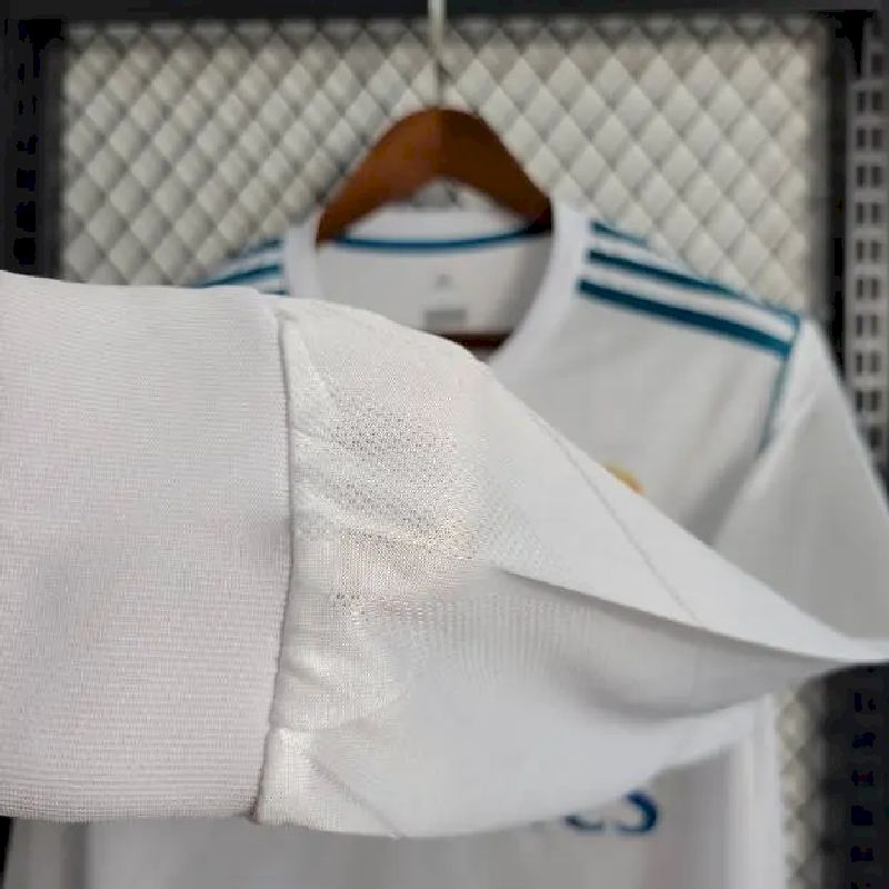 Camisa retrô manga comprida do Real Madrid 2017/18