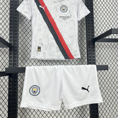 Kit reserva infantil do Manchester City 2025/26