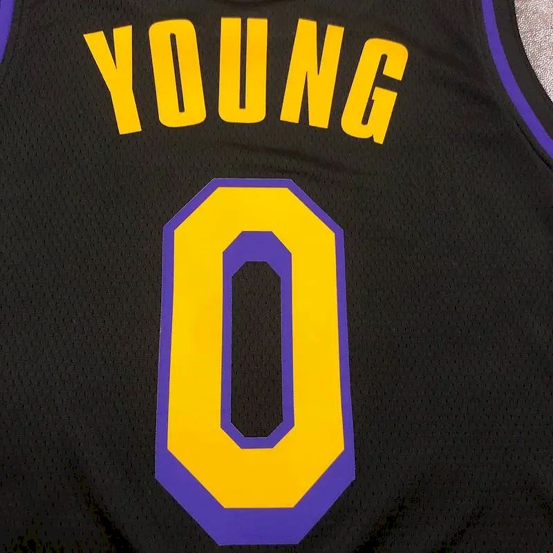 Camisa masculina Nick Young 2020-21 preta versão Swingman – Noche Latina