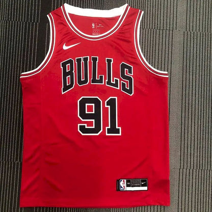 Camisa vermelha masculina Swingman Dennis Rodman – Edição Ícone