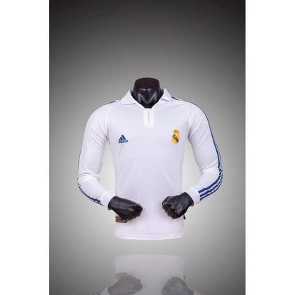 Camisa retrô de mangas compridas do Real Madrid 2001/02 Home