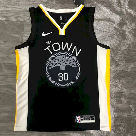 Men’s Stephen Curry V-neck Black Player Version Jersey – Statement Edition