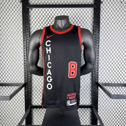 Camisa preta masculina Zach LaVine 2024 – Edição City