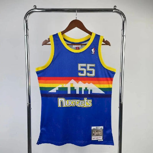 Men’s M&N 1991/1992 Dikembe Mutombo Blue Retro Jersey