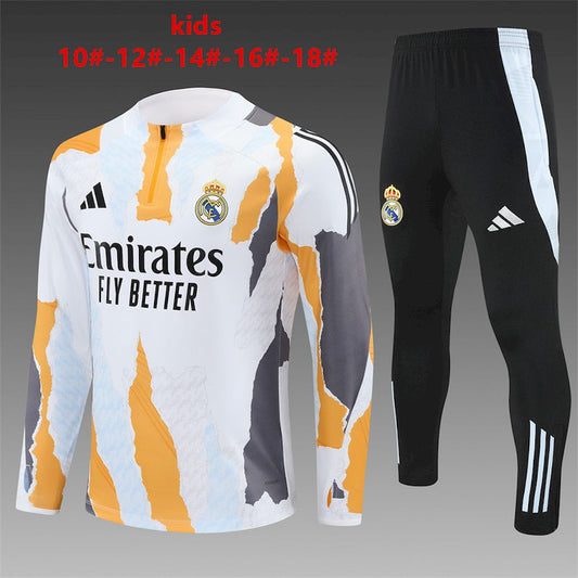 Suéter e calça infantil com zíper médio do Real Madrid 2024/25 14001