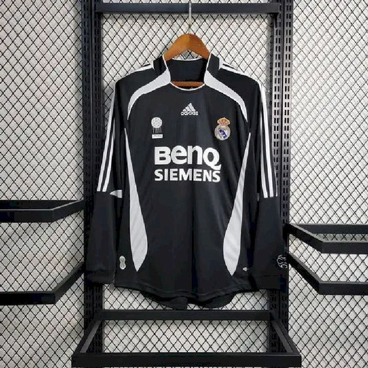 Camisa retrô de manga comprida reserva do Real Madrid 2006/07