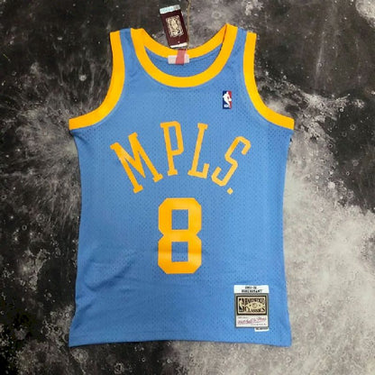 Camisa masculina M&amp;N 2002 Kobe Bryant azul retrô