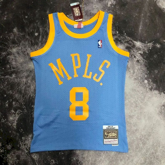 Camisa masculina M&amp;N 2002 Kobe Bryant azul retrô