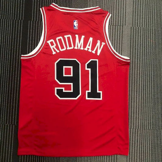 Camisa vermelha masculina Swingman Dennis Rodman – Edição Ícone