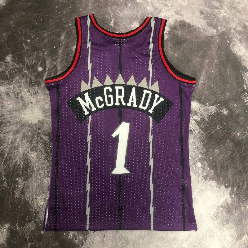 Camisa Masculina M&amp;N 1999 Tracy McGrady Roxa Retro