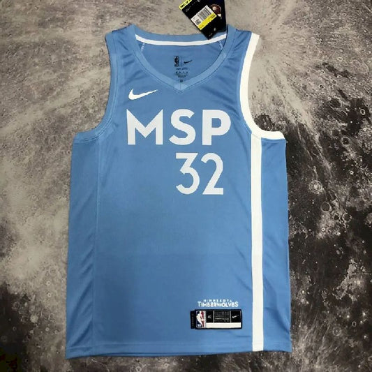 Camisa azul masculina Anthony Edwards Team