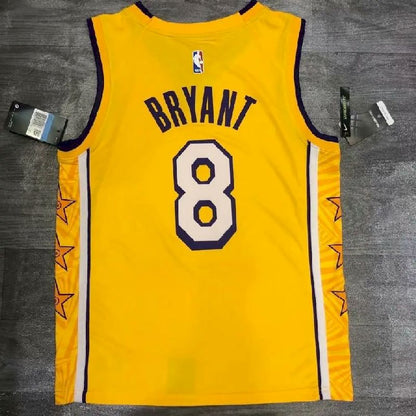 Camisa Kobe Bryant 8 Yellow City Edition Masculina Versão Jogador