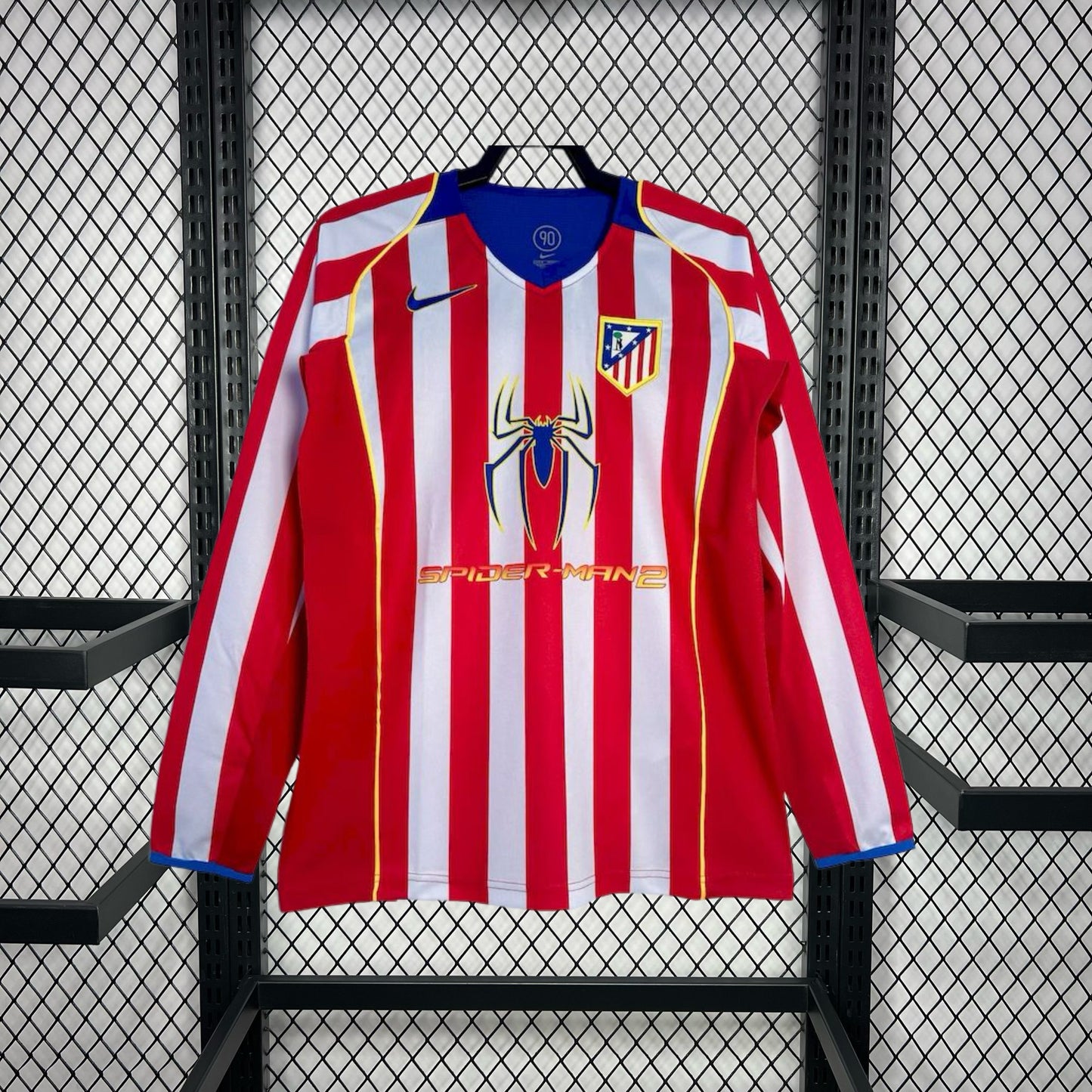 Camisa retrô de manga comprida do Atlético de Madrid 2004/05